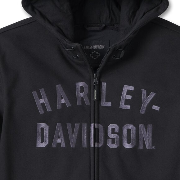 Harley-Davidson Size M Men's Deflector Hooded Riding Fleece Jacket, Black - Picture 6 of 13